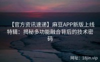 【官方资讯速递】麻豆APP新版上线特辑：揭秘多功能融合背后的技术密码