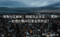 海角社区解析：网络风云突变——黑料如何在瞬间引发全民热议？