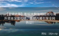 【重磅内幕】影坛大腕张明疑似与海外资本深度勾结，震撼内幕引发全网热议！
